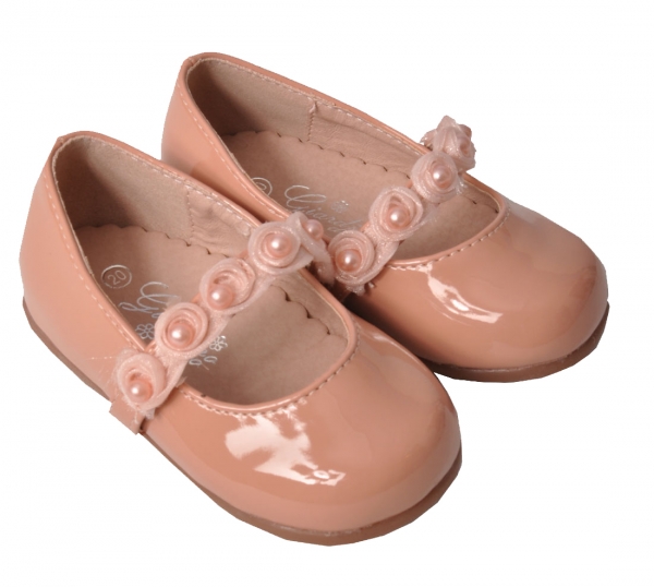 Trachtenschuh Lackschuh Ballerina für Mädchen in rosa Obergriesbach