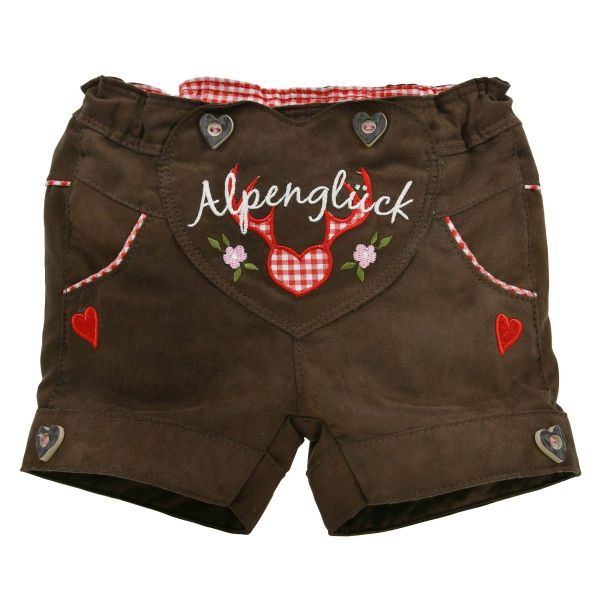 Kinder Trachtenshort "Alpenglück" Kunstleder braun Bondi