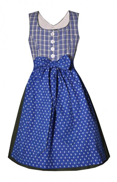 Kinderdirndl Steina blau grün weiß karo Hannah Collection