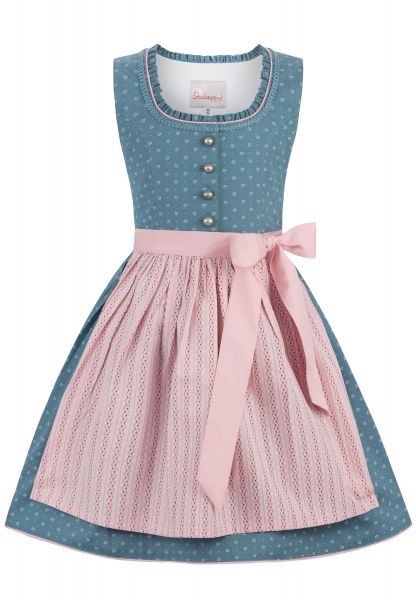 B-Ware / 2. Wahl - Kinderdirndl Jugenddirndl Greta rauchblau rosa 2 tlg. Stockerpoint