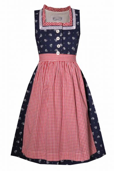 Kinderdirndl Engling blau dunkelblau rot/weiß karo Hannah Collection
