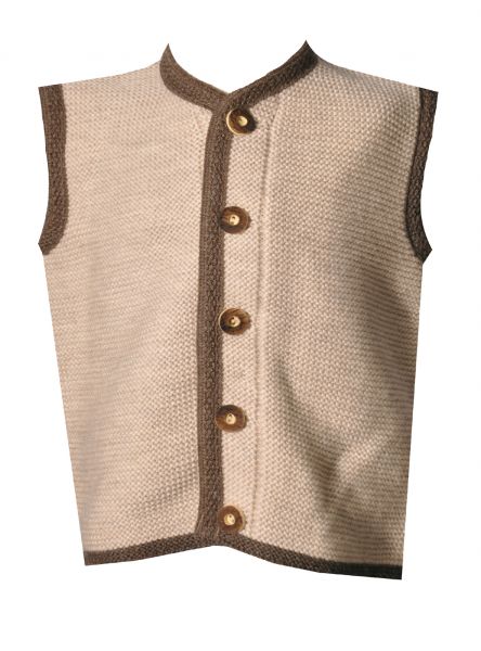 Kinder Trachtenweste Strickweste Peterau beige braun St. Peter Trachten