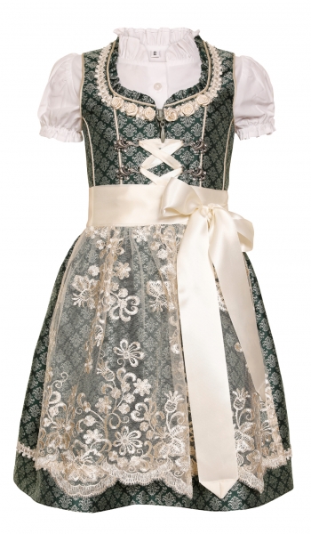 Kinderdirndl Jugenddirndl Neduna smaragd grün creme Trachtenset 3 tlg. Marjo