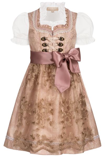 Kinderdirndl Set Kailia rose rosa gold Trachtenset 3-tlg. Krüger