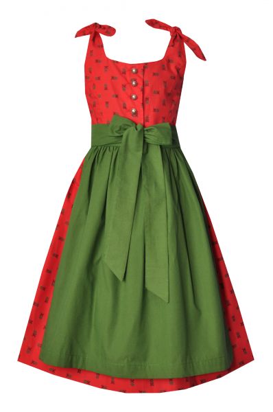 Kinderdirndl Reichdobl rot grün Hannah Collection