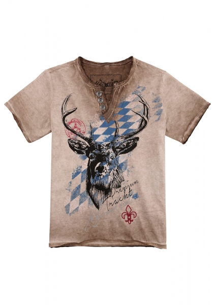B-Ware / 2. Wahl - Kinder Trachten T-Shirt Ferdi braun Bavaria Hangowear