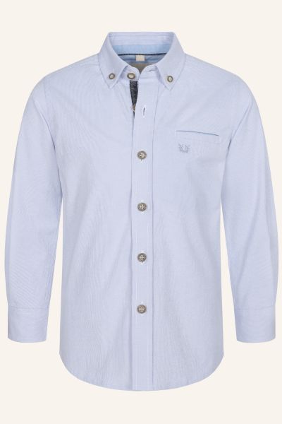 Kinder Trachtenhemd Asterios blau Langarm Krüger Kids