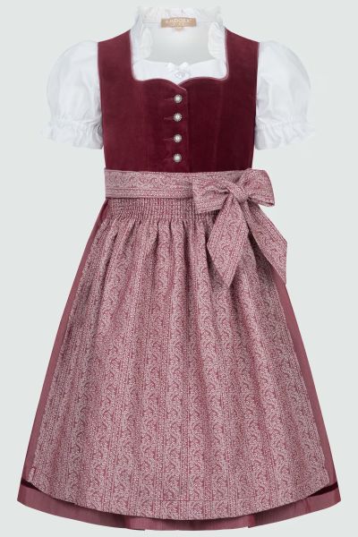 Kinderdirndl Set Laja bordeaux Trachtenset 3-tlg. Krüger