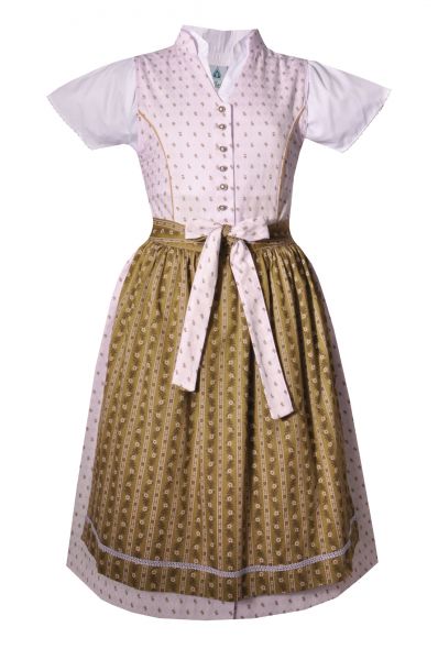Kinderdirndl Jugenddirndl Hinterreit lila oliv-grün Trachtenset 3tlg. Isar-Trachten