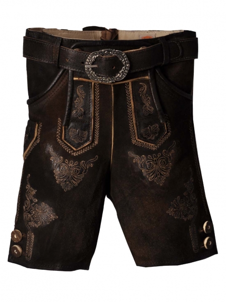 Kinder Lederhose Trachtenhose kurz Ammersee - Kid torf Antik Maddox