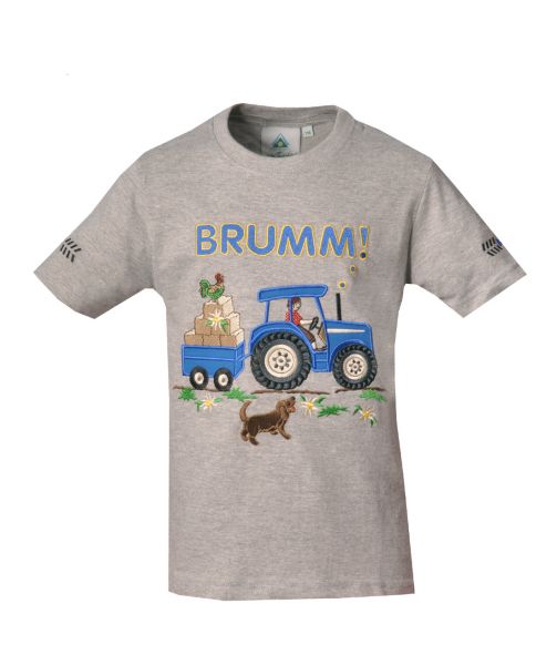 Kinder Trachten T-Shirt Fiederhof grau Isar Trachten Trachtenshirt