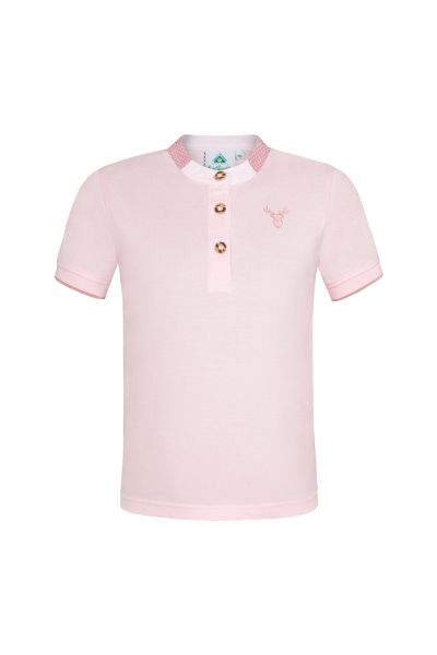 Kinder Trachten Poloshirt Trachtenshirt Vocken rosa Isar Trachten