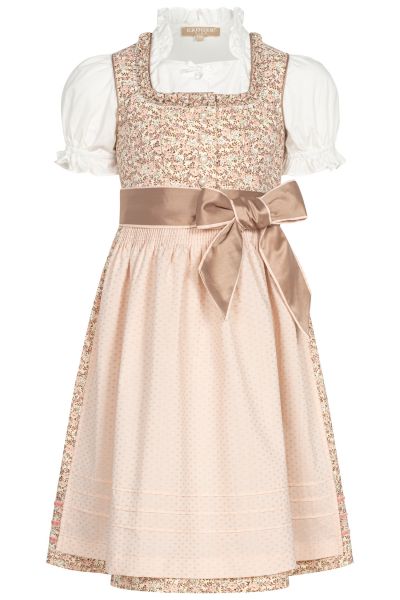 Kinderdirndl Set Darja beige rose geblümt Trachtenset 3-tlg. Krüger