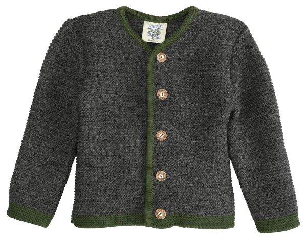 Kinder Strickjacke Eschlkam anthrazit grau Isar Trachten