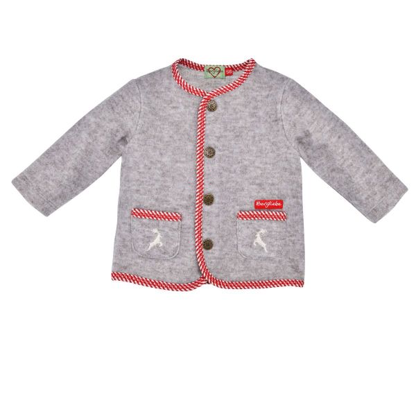 Kinder Trachten Fleecejacke Bergliebe grau melange Bondi