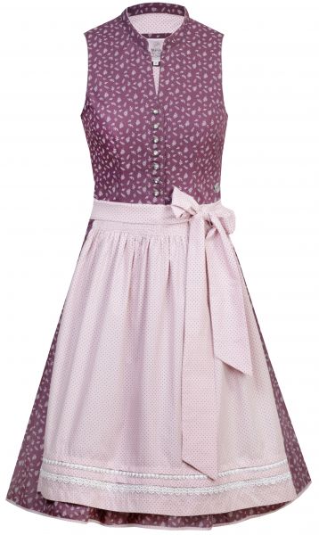 Dirndl mini 58 cm Miriam pflaume altrosa hochgeschlossen Marjo
