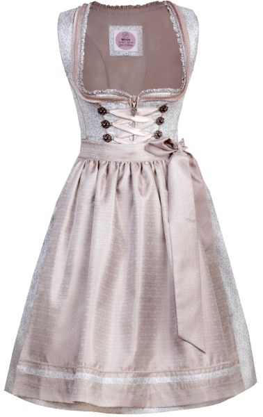 Dirndl mini 58 cm Elvina eisblau blau taupe Marjo