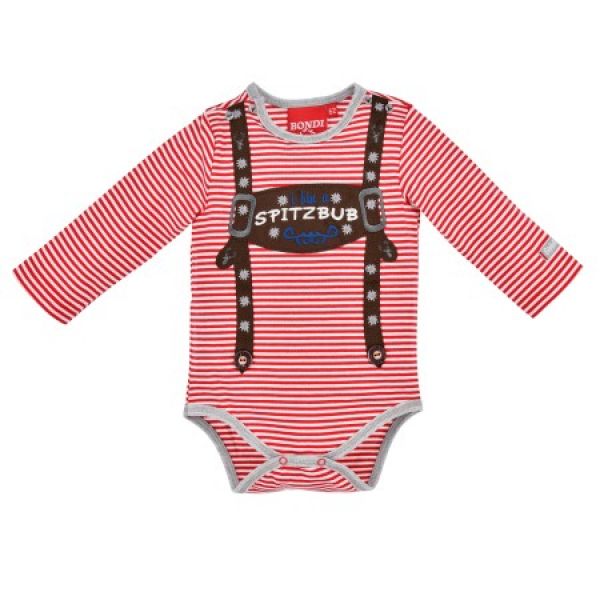 Baby Trachtenbody Spitzbub rot geringelt langarm Bondi