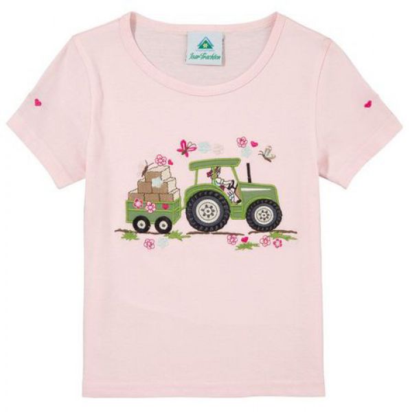 Kinder Trachten T-Shirt Eglsee rosa Kurzarm Isar-Trachten Trachtenshirt