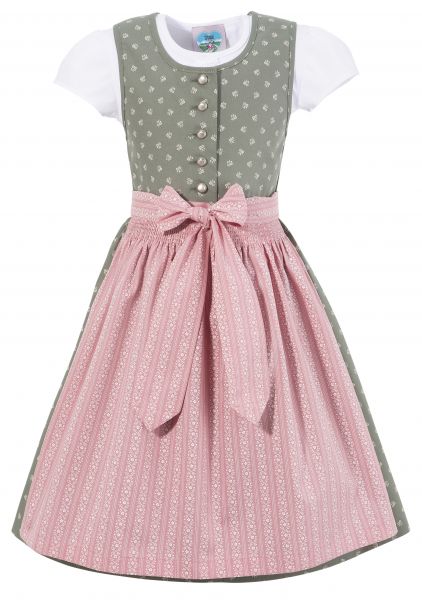 Kinderdirndl Anni grün rosa Trachtenset 3-tlg. Turi Landhaus