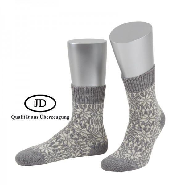 Norwegersocken Socken in hellgrau und weiß von JD