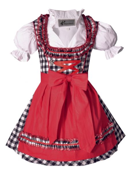 Kinderdirndl Edita rot/schwarz Set 3-tlg. Bayer Madl