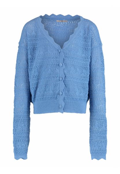 Kinder Strickjacke Strickweste Jacke zu Dirndl und Tracht Livia summer blue marl Hailys