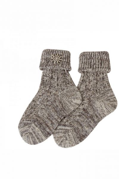 Kinder-Trachtensocken braun/beige Edelweiß Lusana