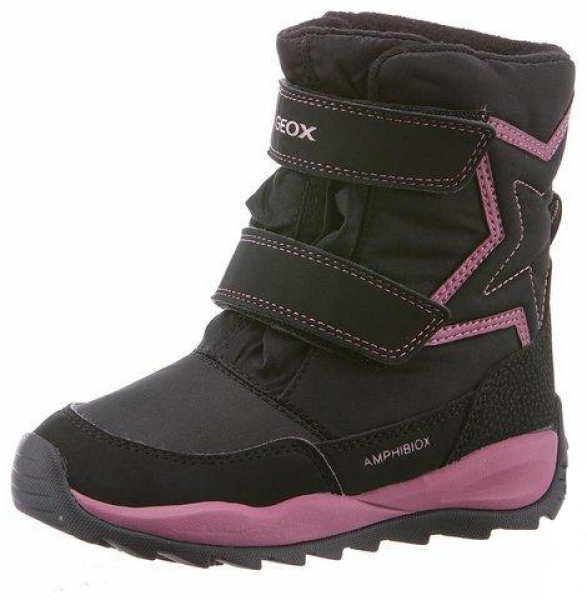 Mädchen Klettsiefel Winterstiefel Irlbach schwarz pink GEOX