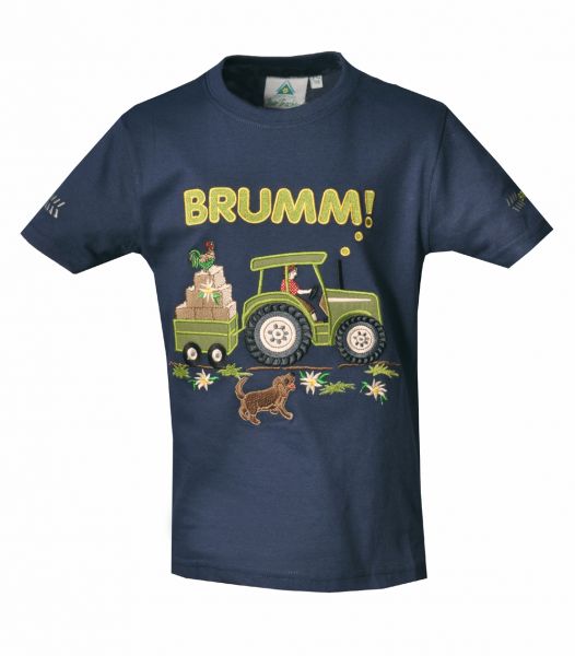 Kinder Trachten T-Shirt Fiederhof marine blau Isar Trachten Trachtenshirt