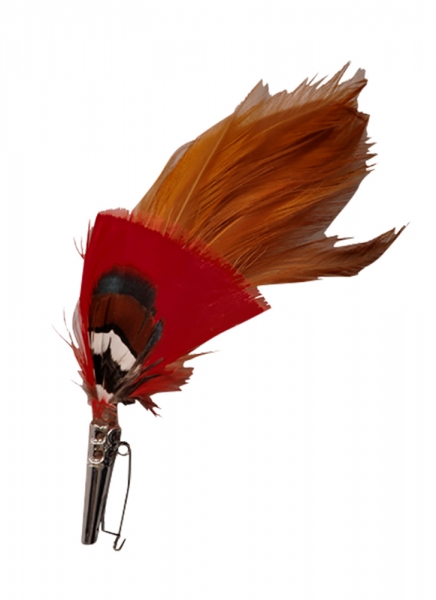 Hutfeder braun/rot