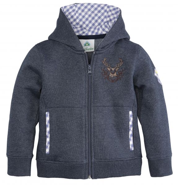 B-Ware Kinder Kapuzenjacke Gaukönigshofen blau Isar-Trachten Trachtenjacke