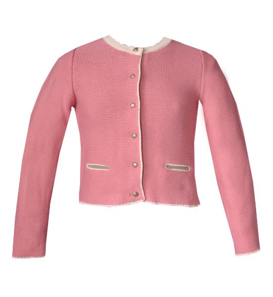 Kinder-Strickjacke Chrisi altrosa rosa offwhite Turi Landhaus