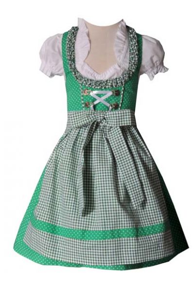Kinderdirndl Julie grün 3-tlg. Trachtenset
