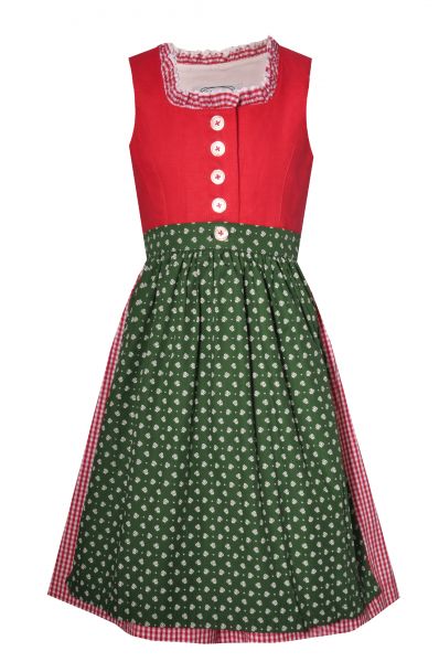 Kinderdirndl Jugenddirndl Kinten rot weiß karo grün Hannah Collection