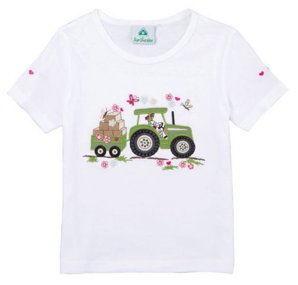 Kinder Trachten T-Shirt Eglsee weiß Kurzarm Isar-Trachten Trachtenshirt