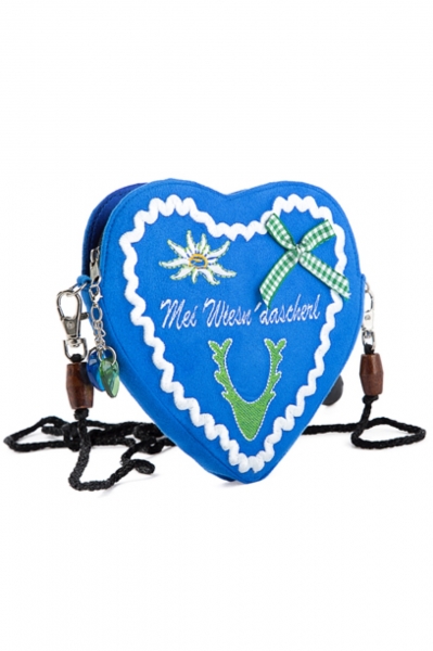 Dirndltasche Mei Wiesn´dascherl blau/grün