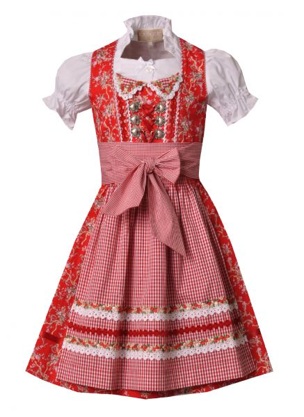 Kinderdirndl Set Stockahausen rot Trachtenset 3-tlg. Krüger Kids