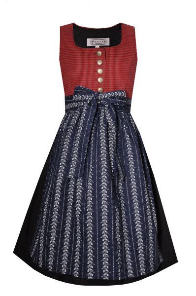 Kinderdirndl Gschwendt rot schwarz kariert blau weiß Hannah Collection