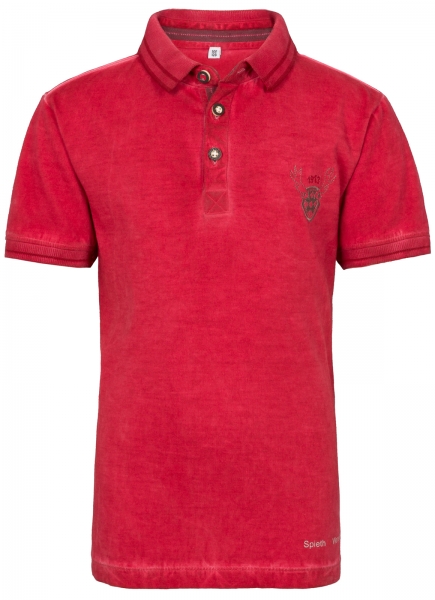 Trachtenshirt Poloshirt Geier rot Spieth & Wensky
