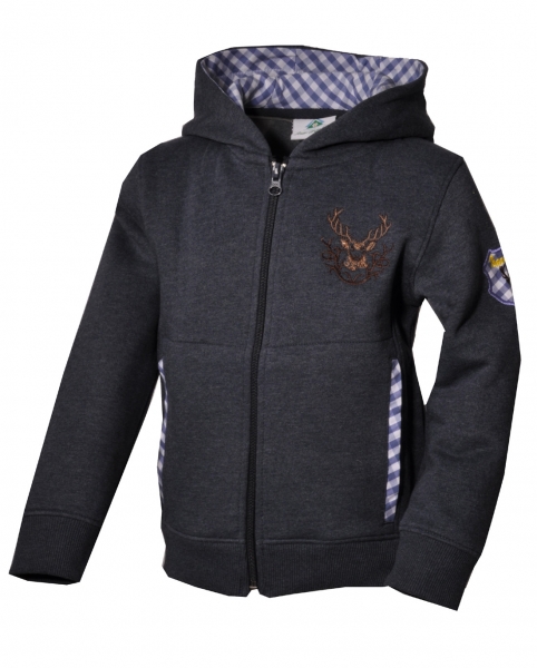 Kinder Trachten Kapuzenjacke Gaukönigshofen blau Isar-Trachten Trachtenjacke