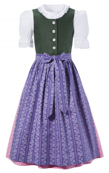 Kinderdirndl Aussee grün lila mit Dirndlbluse 3 tlg. Berwin & Wolff