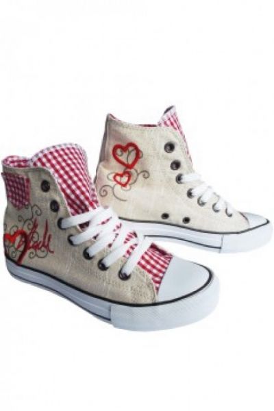 Krüger Madl Trachten Sneaker in beige rot
