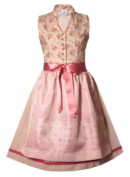 Kinderdirndl Jugenddirndl Ebenried beige rosa geblümt Isar-Trachten