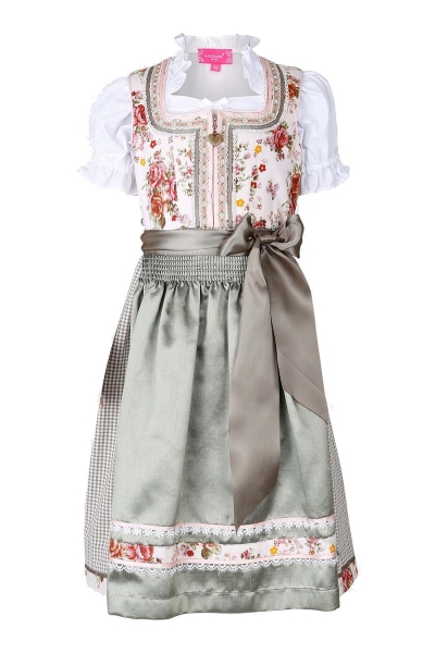 Kinderdirndl Heldenstein beige/grau Trachtenset 3-tlg. KrügerMadl