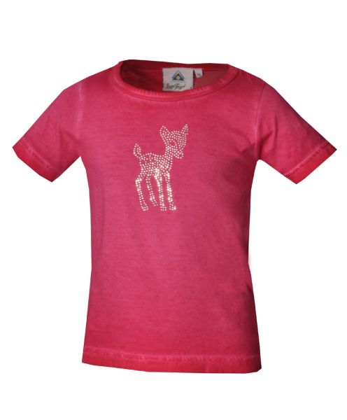 Kinder Trachten T-Shirt Hohenwarth pink Kurzarm Isar-Trachten Trachtenshirt
