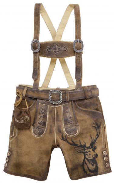 B-Ware Buben Lederhose kurz Ippesheim braun Country Line