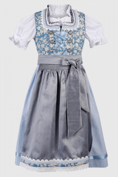 Kinderdirndl Ebermannsdorf blau Trachtenset 3-tlg. Krüger