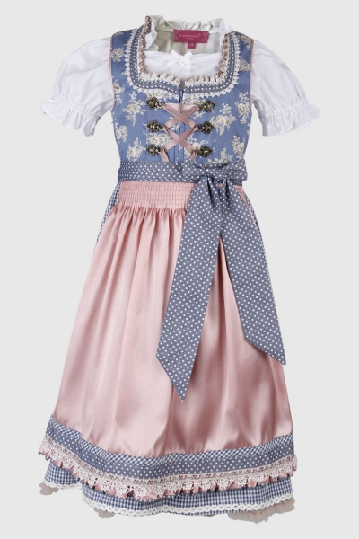 Kinderdirndl Griesbach hellblau Trachtenset 3-tlg. Krüger