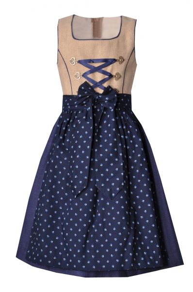 Kinderdirndl Ottmannszell beige blau Set 2-tlg. Hannah Collection